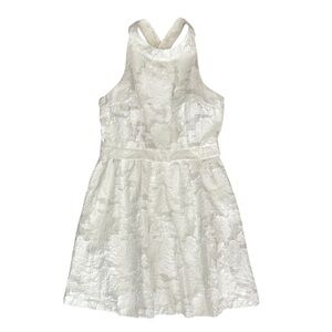 H&M White Floral Lace Lined Cross Back A-line Sundress